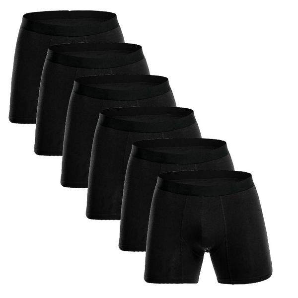 

european size plus size cotton men underwear boxer shorts long leg comfort men underwear male hombre boxer marca s  l xl xxl 201009, Black;white