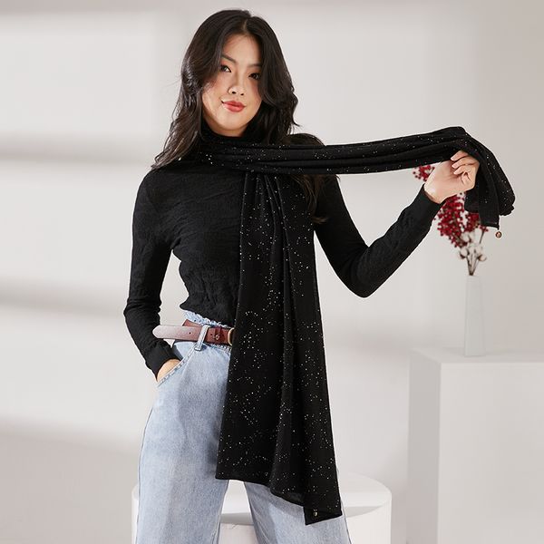 

star wool scarf (100% wool, Black;white