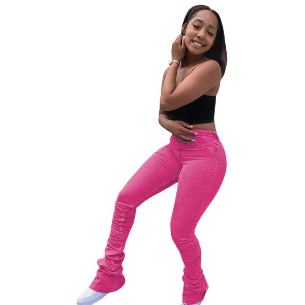 

2021 new womens skinny high waist wash denim jean clubwear pants trousers 4b67, Blue