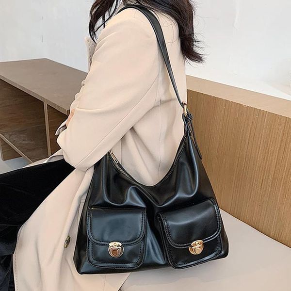 

large capacity pu leather crossbody bags for women new winter big shoulder pack handbags and purses female totes lady hand bag