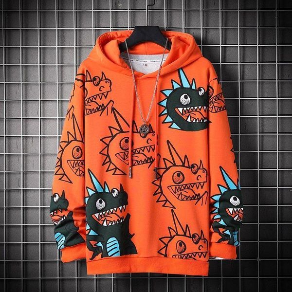 

dionosaur hoodie suky мультфильм с капюшоном толстовка с капюшоном уличная одежда осенняя с толстовой улицей халата япония harajuku amine ho, Black