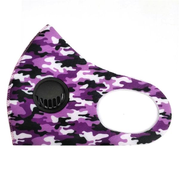 

ice silk 5colors valve face breathing with washable mask reusable pm2.5 protective masks recycle designer printed rra3065 #443#527