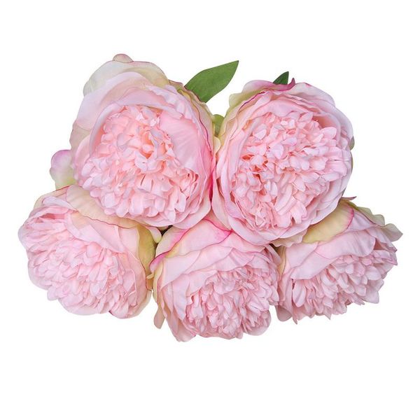 

5big heads 11cm diameter rose pink peony artificial flowers bouquet fake flower for home bride wedding decoration marria wmtlmk