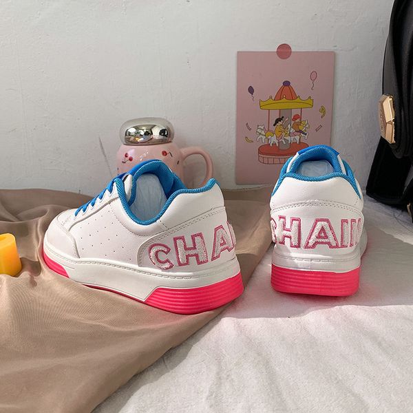 

little white new sports student korean version of the wild rainbow female casual color matching shoes, Black;red