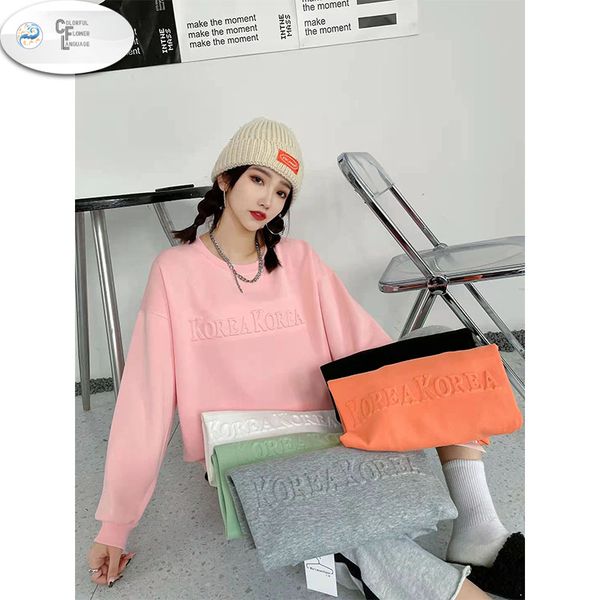 

women's sweatshirts american high street hiphop sweater women's spring and autumn loose ins lazy wind bf thin section no hat, Black