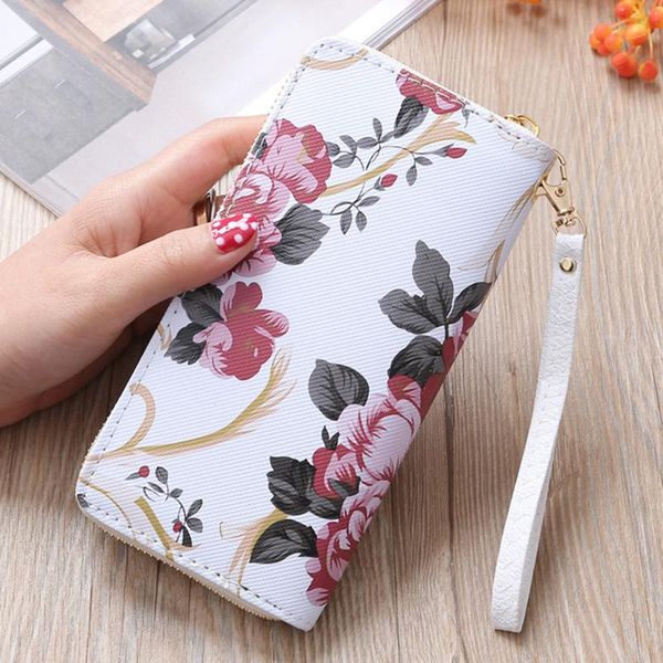 

2020 latest fashion women's wallet pu leather women's printed flower change wallet