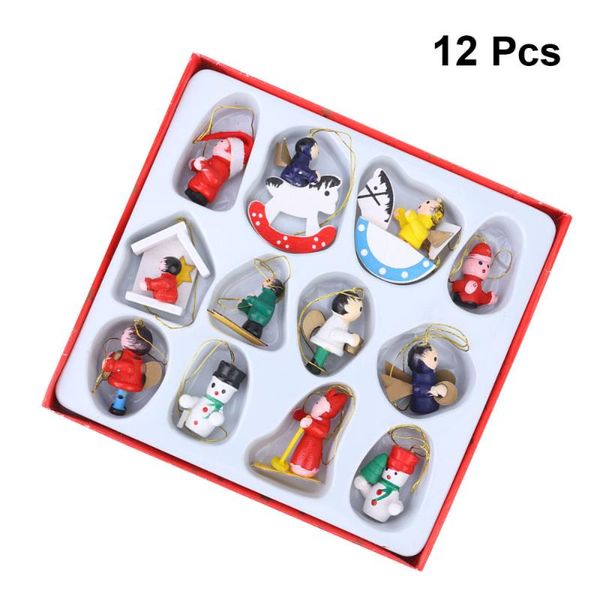 

12pcs christmas tree pendant home adornment hanging pendant door ornament for home