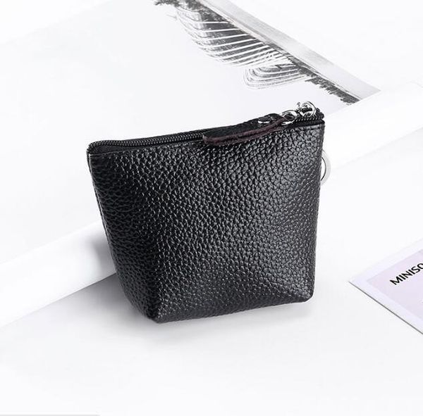

10pcs fashion women pu plain square short min coin purses with holder mix color, Red;black