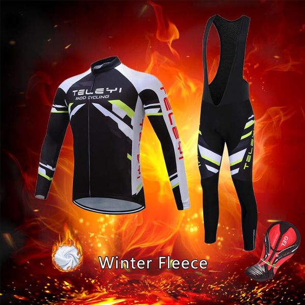 

racing sets men pro winter thermal fleece cycling clothing 2021 road bike jersey set bib gel kit male bicycle clothes mtb suit uniform dress, Black;blue