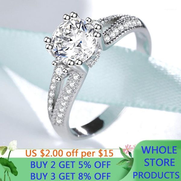 

lmnzb original 925 sterling silver ring retro wedding rings for women 7mm cubic zirconia engagement ring jewelry lr0741, Golden;silver