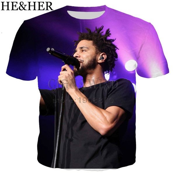 

new arrive popular singer j cole cool 3d print shirts anime plus size oversized men clothing