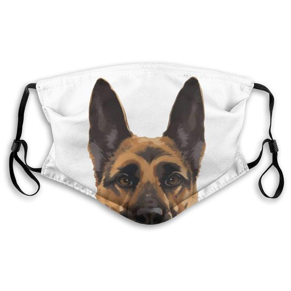 

black tan german shepherd dog face mask bandanas for dust, outdoors, sports face cover up for men women
