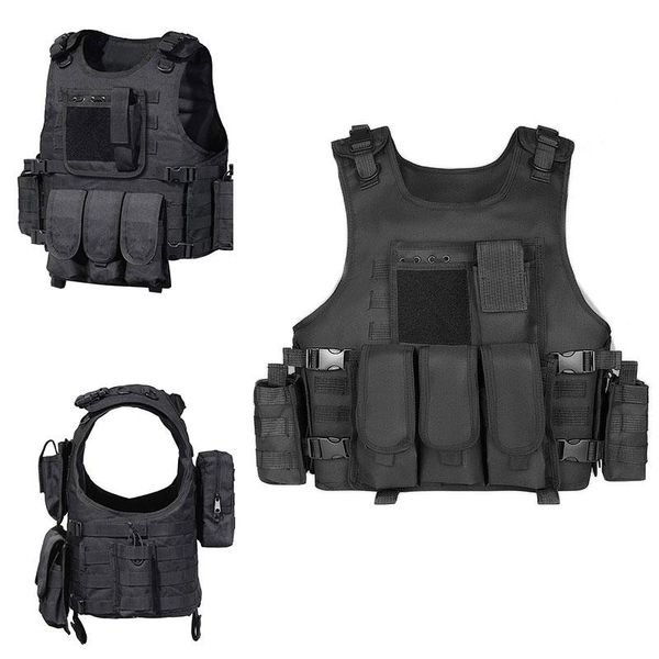 

hunting jackets tactical vest molle assault cs outdoor protective lightweight plate carrier swat, Camo;black