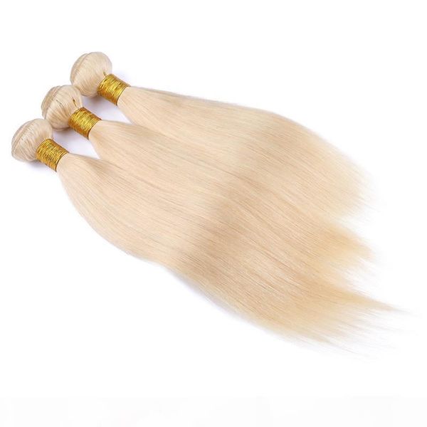 

613 blonde virgin hair 8a blonde brazilian virgin hair straight 3pcslot brazilian virgin human hair weave bundles, Black