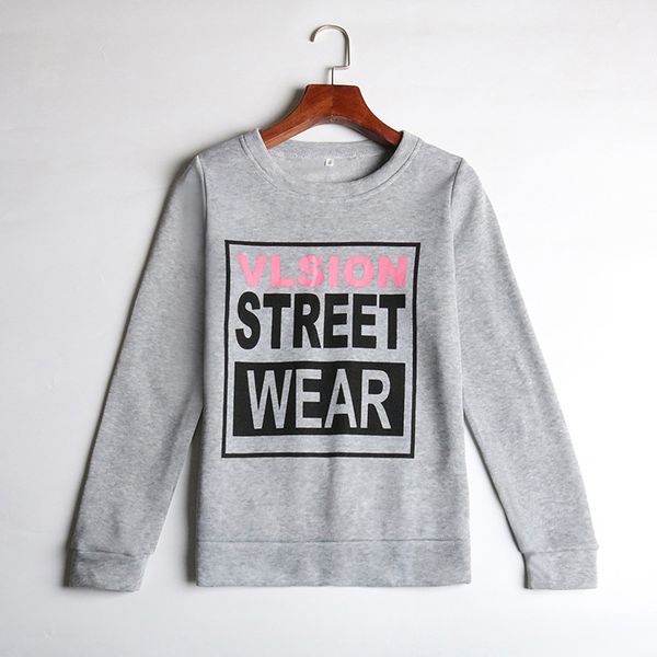 

2020 amazon express cross-border women's clothing europe and the united states plush letter print round collared women casual, Black