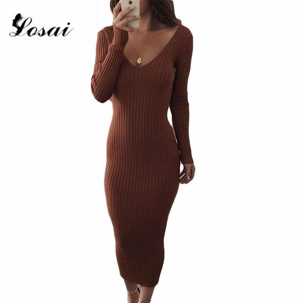 

casual dresses knitted sweater dress women autumn 2021 noodles elastic vestidos long sleeve bodycon vestido black red midi winter dress, Black;gray