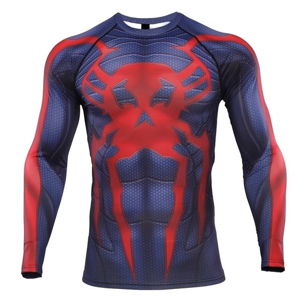 Camisa de compressão de manga raglan S-4XL 3D impressa camisetas Homens Cosplay traje roupas fitness longa manga tops para macho 201202