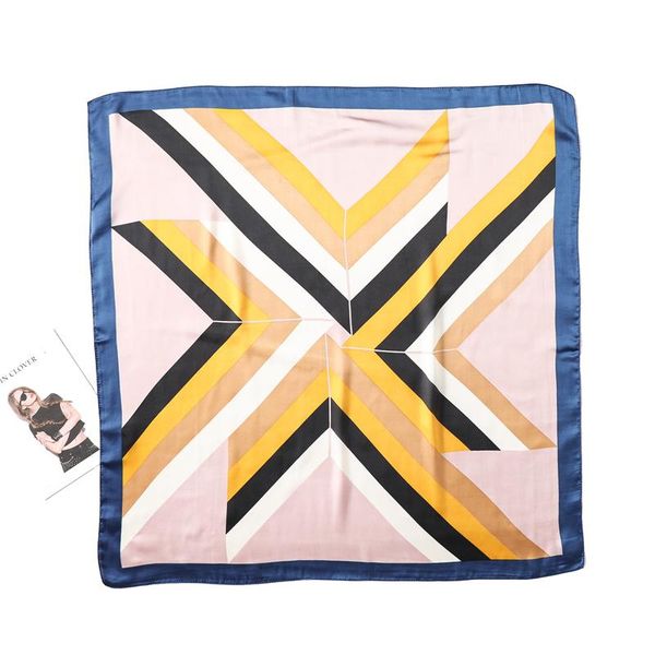 

lady print silk scarf hair neck band office tie foulard lady square scarves bag band head kerchief 7070 cm wmttja bdesybag, Blue;gray