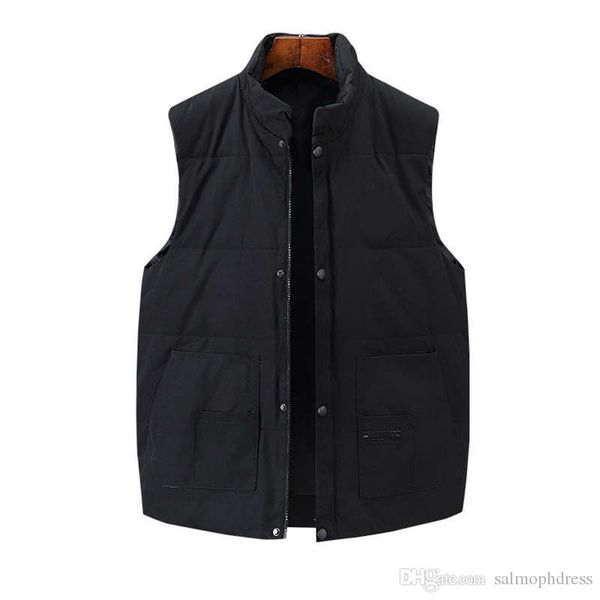 

the 20ss autumn winter warm mens stylist down jacket vest new fashion casual duck velvet korean canadian couple, Black;white