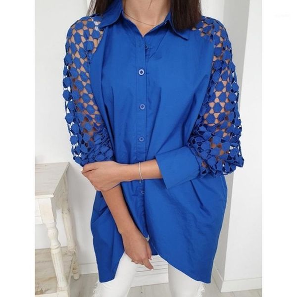 

women's summer loose casual blouse three quarter sleeve patchwork floral long shirt autumn ladies plus size sj3887v1, White