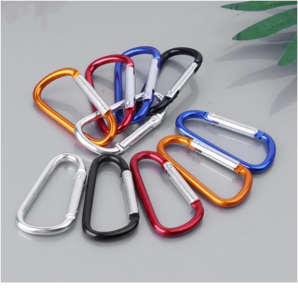 

10pcs 6cm outdoor sport carabiner camping safety buckle keychain hiking hook h qylgbq