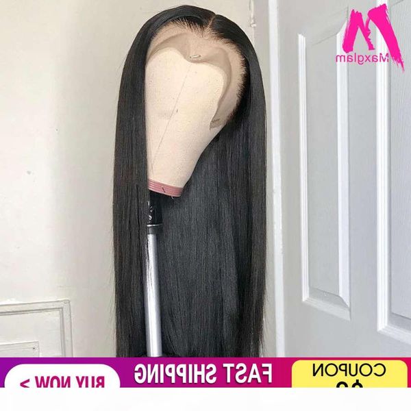 

lace front human hair wigs short straight 28 30 40 inch brazilian natural frontal wig full hd pre plucked for black women, Black;brown