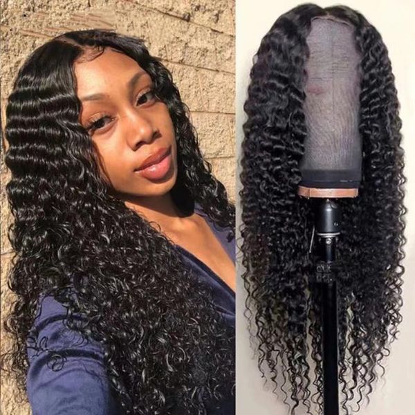 

lace wigs front wig curly human hair t part for women remy with baby, Black;brown