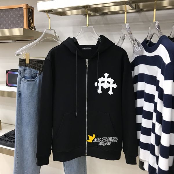 

new men's long sleeve with cross print on back jacket, White