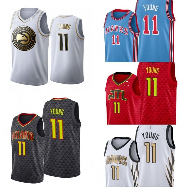 

atlanta ястребы мужчины trae молодого баскетбол джерси, Black