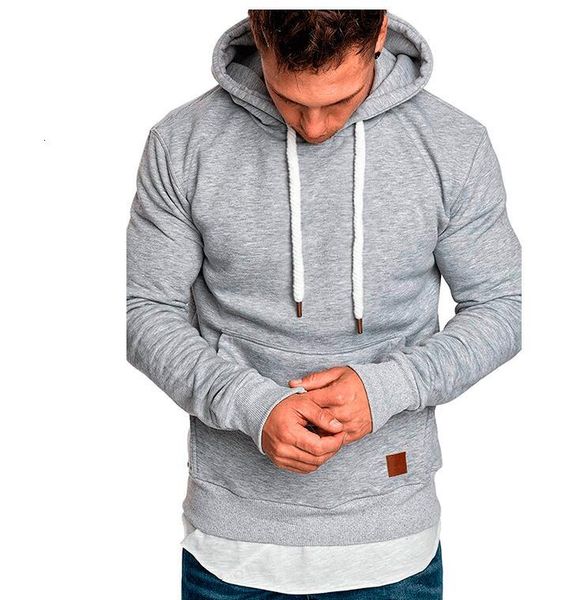 

mens athletic hooded hoodies fashion solid color casual sports sweatshirts, Black