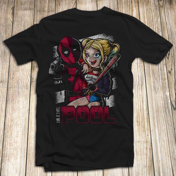 

dead pool harley quinn funny crazy mr&mrs pool men brand tees casual male selling casual t shirt sport hooded sweatshirt hoodie