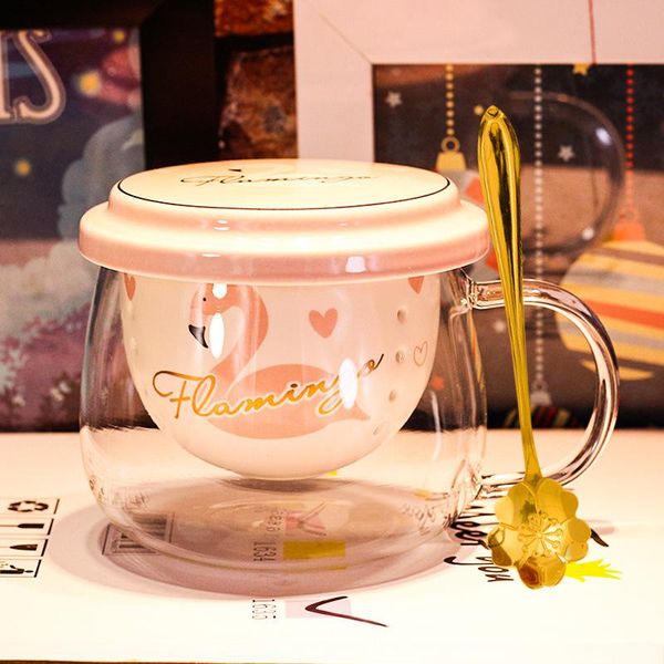 

glass take tea filter separation cute covered flower household fsile net office women cup with bubble ceramics bbyfgf sweet07