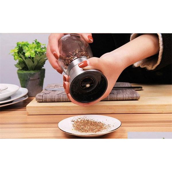 

salt and pepper grinder stainless steel glass body mill adjustable ceramic rotor practical kitchen a jllwik comb2010