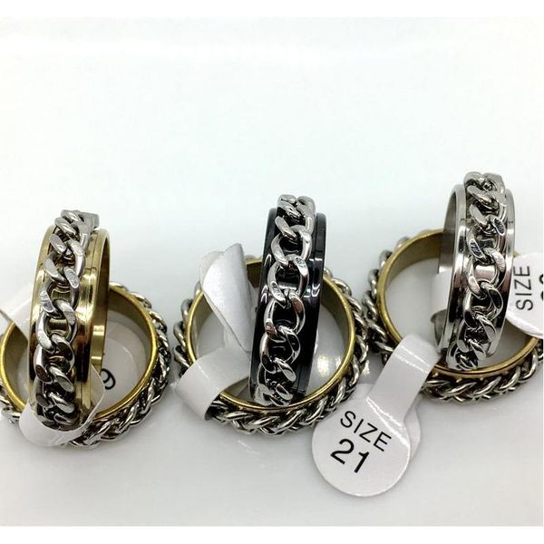 

wholesale lots 50pcs mixed silver golden black colors turing spin chain stainless steel men wome wmtwhy dh_seller2010
