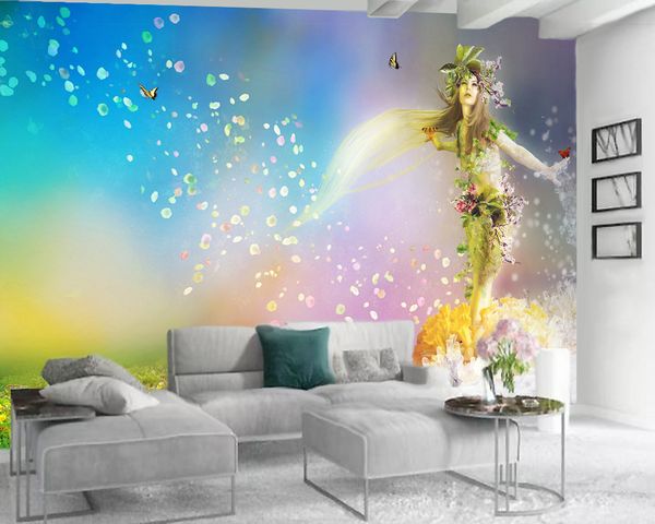 

custom character 3d wallpaper modern mural 3d wallpaperbeautiful flower fairy custom 3d p wallpaper home decor