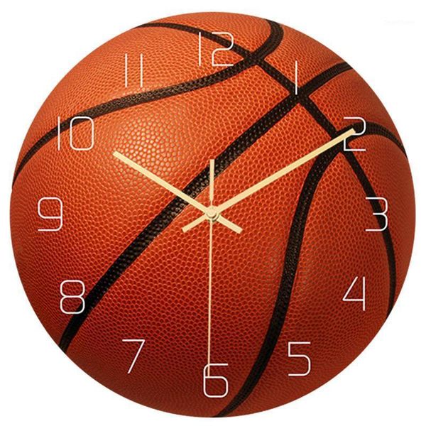 

30cm basketball design wall clock creative ball clock mute movement football tennis decorative silent clocks wall art home decor1