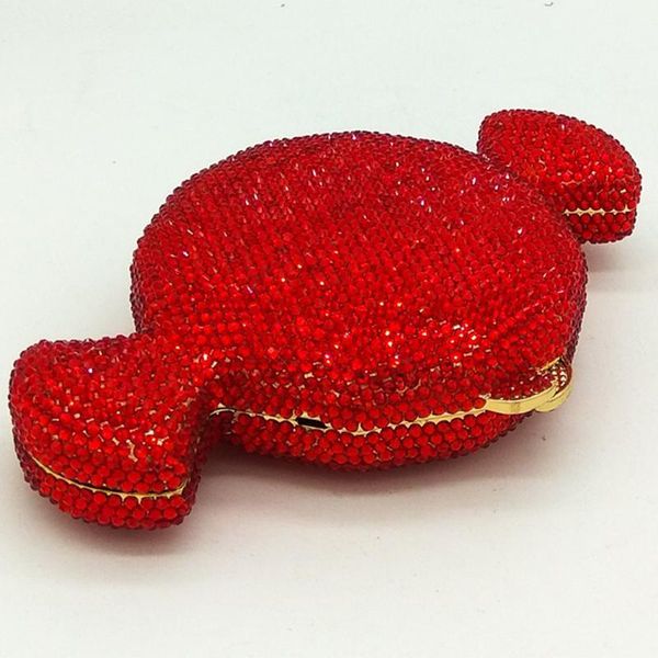 

evening bags cute red color crystal clutches wedding purse bridal clutch handbag fashion female diamond bag1