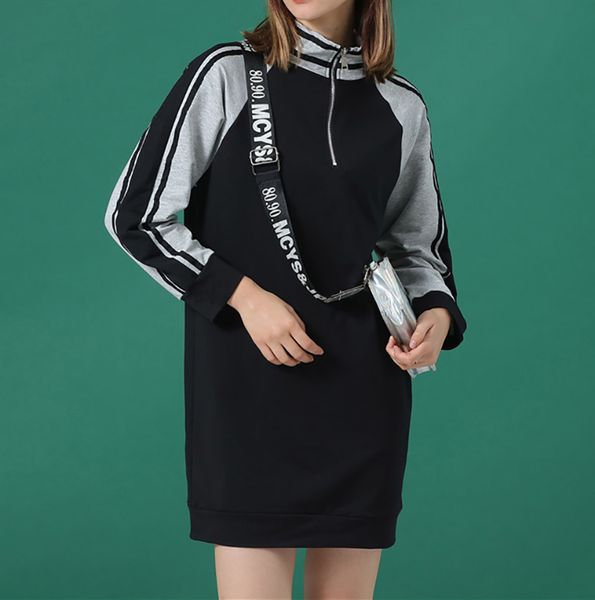 

женская толстовка осень новые женщины длинные hoodie повседневная женщина с длинным рукавом лоскутная толстовка женская мода одежда 2 цвета