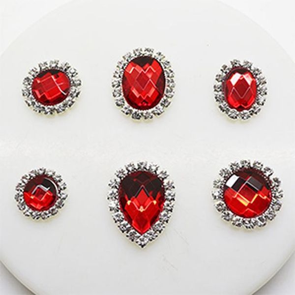 

10pcs/lot red six style glass flatback rhinestone buttons diy hair flower ribbon wedding embellishment decoration accessories wmtqga, Black