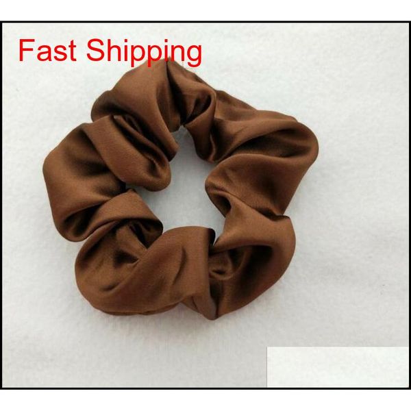 

lady hair scrunchies ring stretch hair band solid color elastic bubble sports dance velvet soft c qyljes bde_luck, Slivery;white