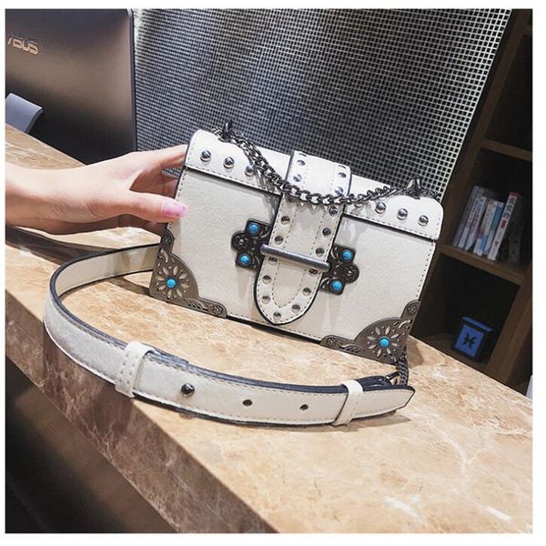 

retro crossbody bag handbag women rivet chain bags fashion shoulder bags purses wallet 2020 new