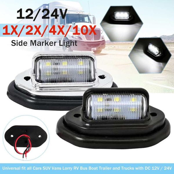 

6led 12/24v side marker indicator light clearance lamp truck trailer lorry van