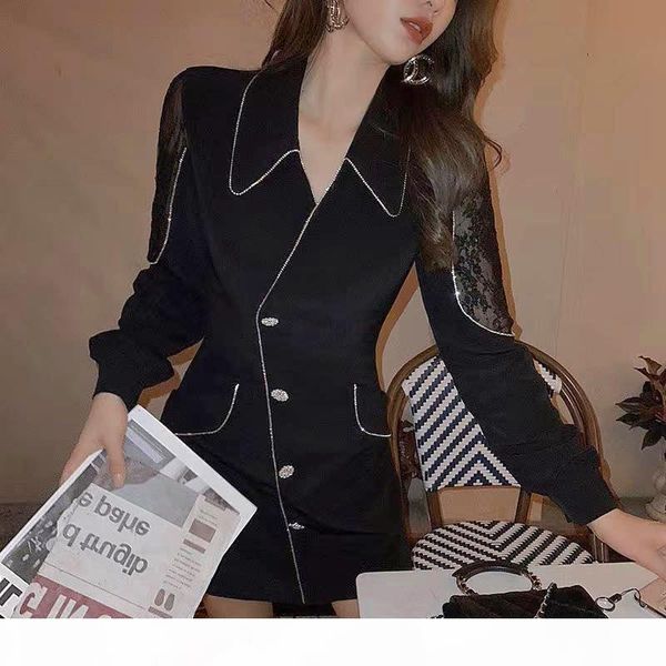 

autumn new white black dress style temperament light mature style dress trench outerwear dress, Tan;black