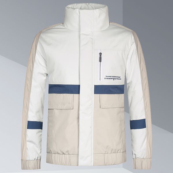 

super value no hat stand collar zipper coat men's winter 90% white warm down jacket 562, Black;brown