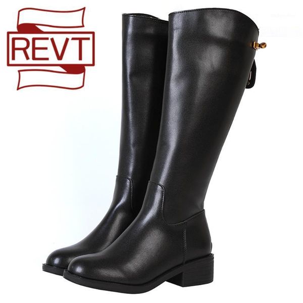 

boots revt 39 40 4142 43 children's 2021 autumn and winter thick-heeled fashion long wild knight high tide1, Black