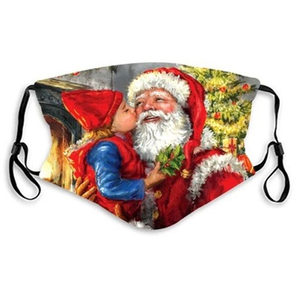 

outdoor printing christmas facial windproof dustproof expression riding quick dry mouth washable reusable mask unisex