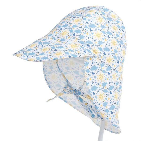 

hair accessories summer baby sun hat children outdoor neck ear cover anti uv protection beach caps kids boy girl swimming flap cap for 0-5 y, Slivery;white