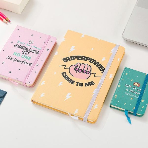 

a6 hard cover creative cute ruled notebook diary line journal, Purple;pink