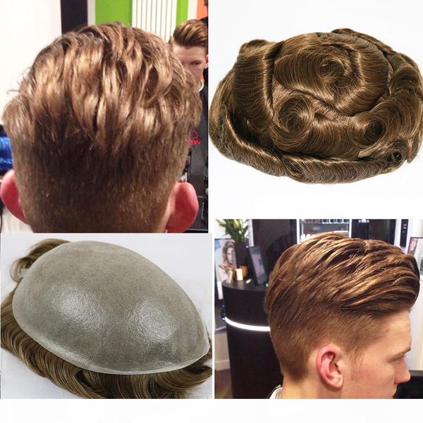 

eversilky 0,03-0,04 тонкий toupee кожи для мужчин мужская волос кусочки замена 1b65 цвет волос mens парик человеческой системы, Black