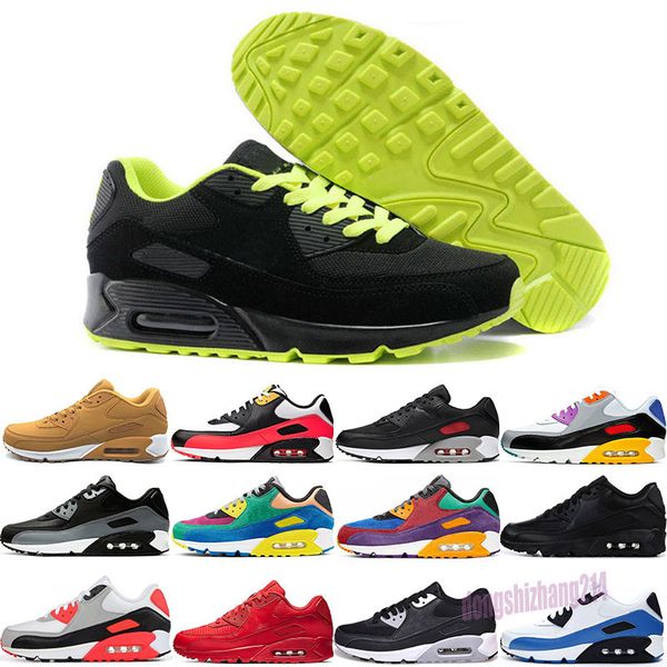 

2021 men women classic 90 athletic shoes sneakers shoes sports trainer cushion 90 mesh surface breathable sports outdoor shoes 36-45 d21